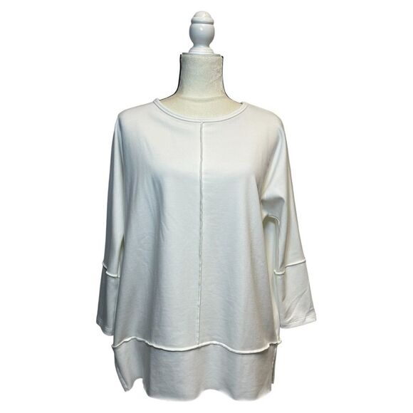 Spanx White Long Sleeve Top Size Small - Picture 1 of 13
